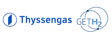 Thyssengas and GetH2 logos