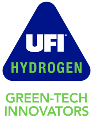 UFI Hydrogen logo with tagline "Green-Tech Innovators"