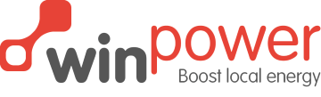 Winpower logo, with tagline "Boost local energy"